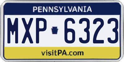 PA license plate MXP6323