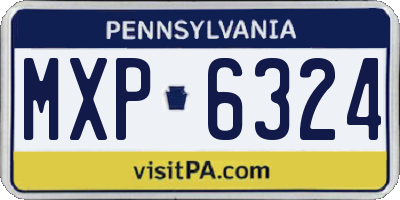 PA license plate MXP6324