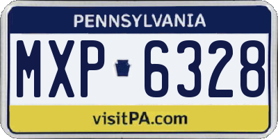 PA license plate MXP6328