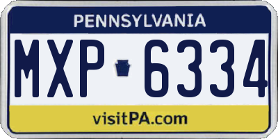 PA license plate MXP6334