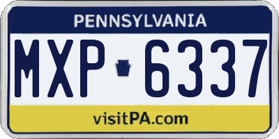 PA license plate MXP6337