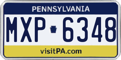 PA license plate MXP6348