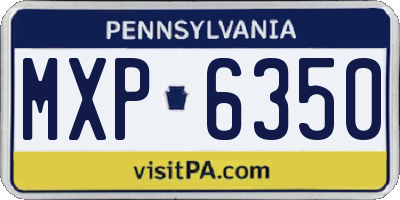 PA license plate MXP6350