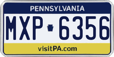 PA license plate MXP6356