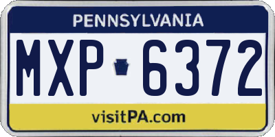 PA license plate MXP6372