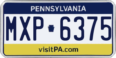 PA license plate MXP6375