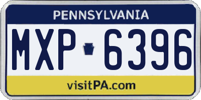 PA license plate MXP6396