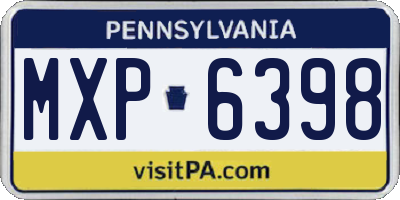 PA license plate MXP6398