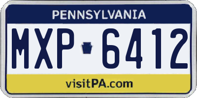 PA license plate MXP6412