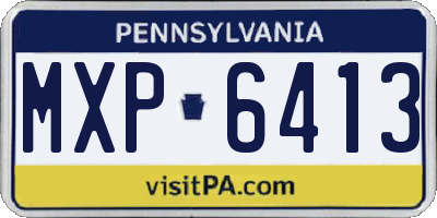 PA license plate MXP6413