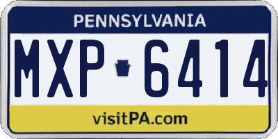 PA license plate MXP6414