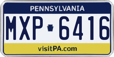 PA license plate MXP6416