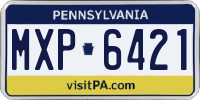 PA license plate MXP6421