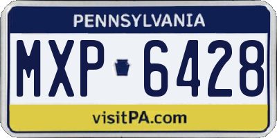 PA license plate MXP6428