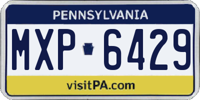 PA license plate MXP6429