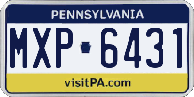 PA license plate MXP6431
