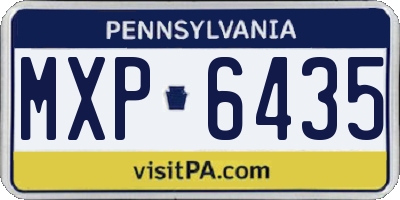 PA license plate MXP6435