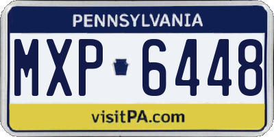 PA license plate MXP6448