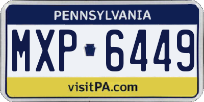 PA license plate MXP6449