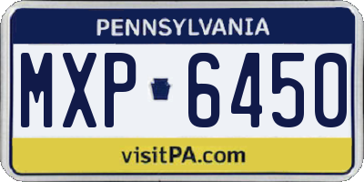 PA license plate MXP6450