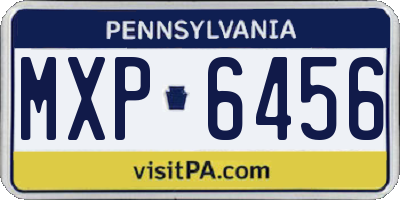 PA license plate MXP6456