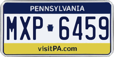 PA license plate MXP6459