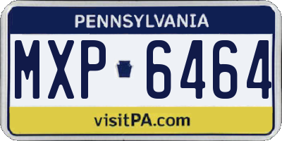 PA license plate MXP6464
