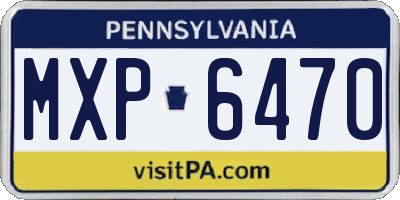 PA license plate MXP6470