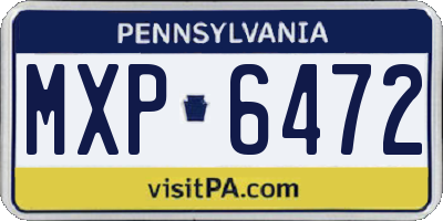 PA license plate MXP6472