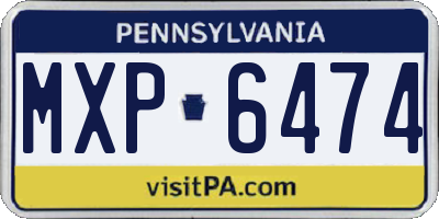 PA license plate MXP6474