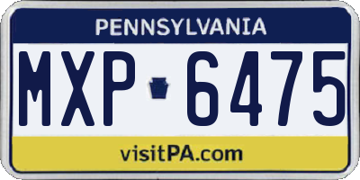 PA license plate MXP6475