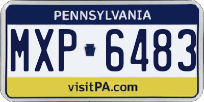 PA license plate MXP6483