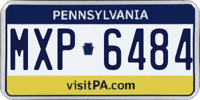 PA license plate MXP6484
