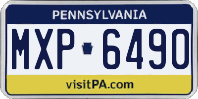 PA license plate MXP6490