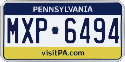 PA license plate MXP6494