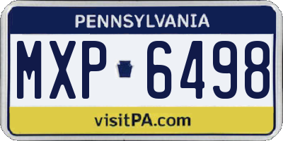 PA license plate MXP6498