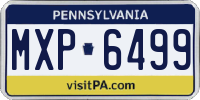 PA license plate MXP6499