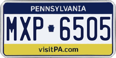 PA license plate MXP6505