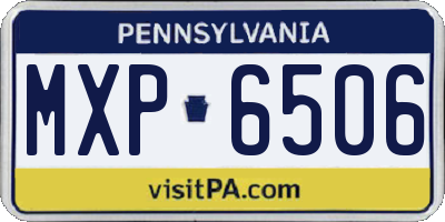 PA license plate MXP6506