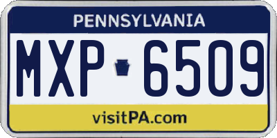 PA license plate MXP6509