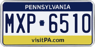 PA license plate MXP6510