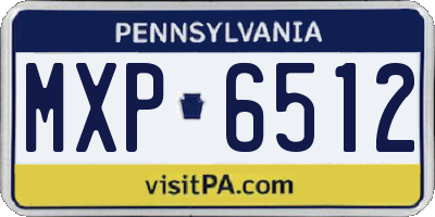 PA license plate MXP6512