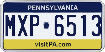 PA license plate MXP6513