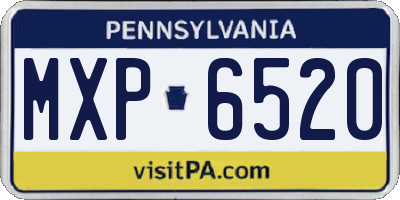 PA license plate MXP6520