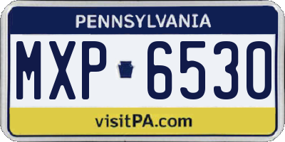 PA license plate MXP6530