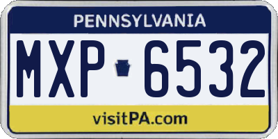 PA license plate MXP6532