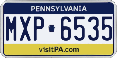 PA license plate MXP6535
