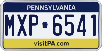 PA license plate MXP6541
