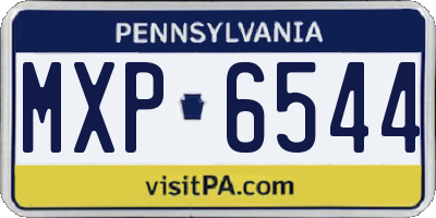 PA license plate MXP6544