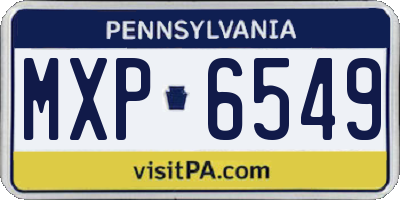 PA license plate MXP6549